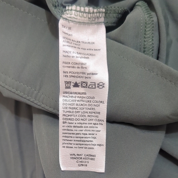 NWT Eddie Bauer Traveler Ankle Pant, Color Green Size 2X - Picture 9 of 14